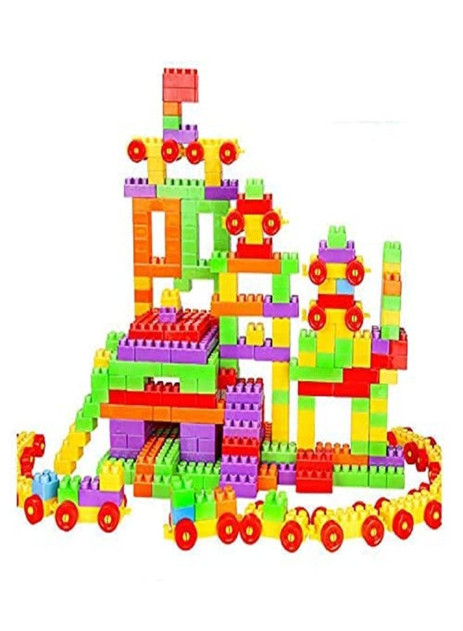 PULSBERY Plastic Big Size Building Block Game Set for for 3+ Years Old Kids Boys & Girls,Multi Color,Pack of 200 Piece (Building Block Toy) - Image 1